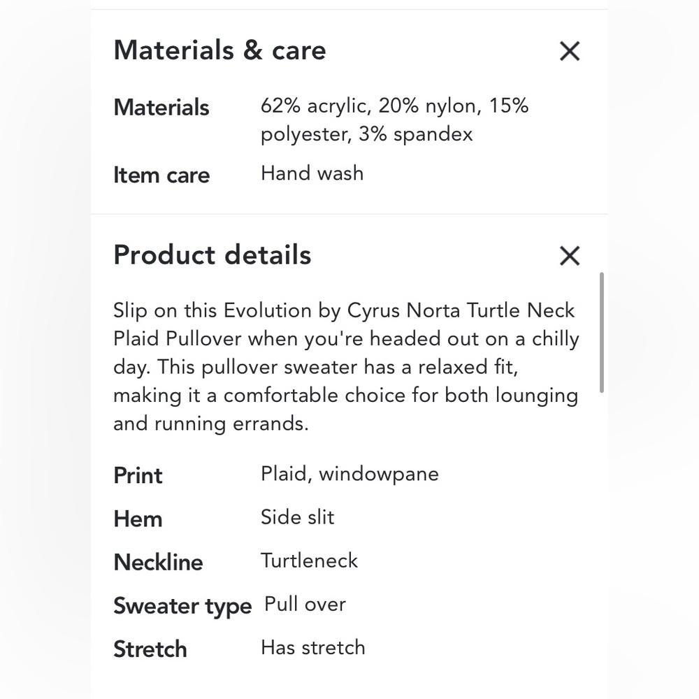 Norta Turtle Neck Plaid Pullover - image 3